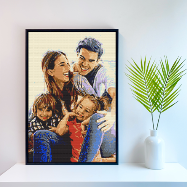 客製化相片積木畫 50x74cm, 21600pcs, 4mm 迷你積木 | 附高質感畫框與全套工具 (可 4 人同時合作拼砌)
