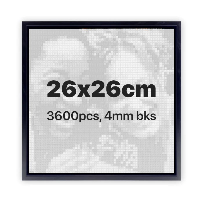 DIY-Custom Brick Mosaic Art Kit 26x26 cm, 3600 pcs, 4mm bricks, Includes Frame and Tools