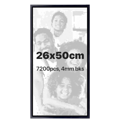 DIY-Custom Brick Mosaic Art Kit 26x50 cm, 7200 pcs, 4mm bricks, Includes Frame and Tools