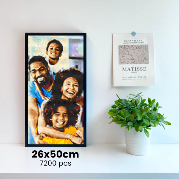 客製化相片積木畫 26x50cm, 7,200pcs, 4mm 迷你積木 ｜ 附高質感畫框與全套工具 (可 2 人同時合作拼砌)