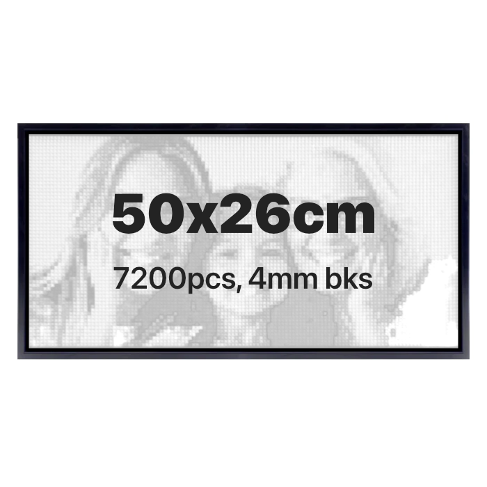 DIY-Custom Brick Mosaic Art Kit 50x26 cm, 7200 pcs, 4mm bricks, Includes Frame and Tools