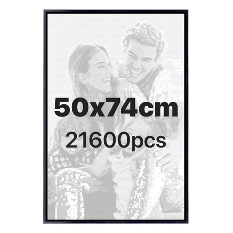 カスタムモザイクピクセルアート 50x74 cm, 21600 pcs 額縁とパッチワーク工具を含む