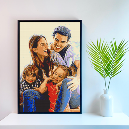 客製化相片積木畫 50x74cm, 21600pcs, 4mm 迷你積木 ｜ 附高質感畫框與全套工具 (可 4 人同時合作拼砌)