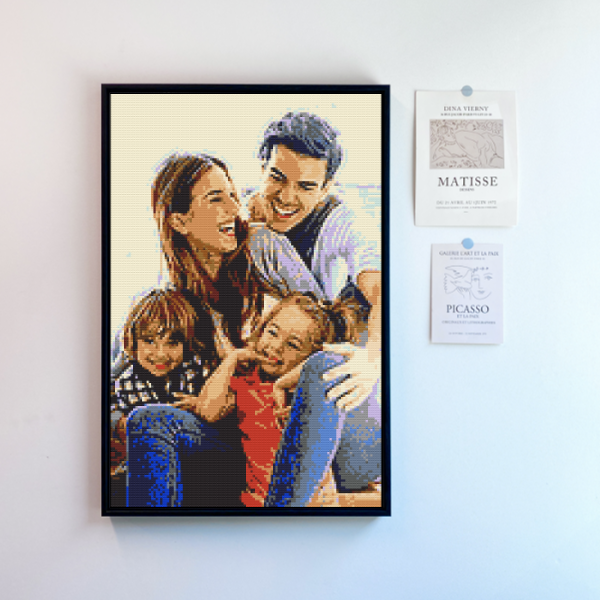 客製化相片積木畫 50x74cm, 21600pcs, 4mm 迷你積木 ｜ 附高質感畫框與全套工具 (可 4 人同時合作拼砌)