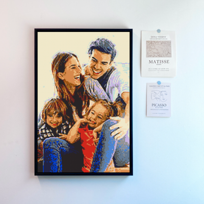 客製化相片積木畫 50x74cm, 21600pcs, 4mm 迷你積木 ｜ 附高質感畫框與全套工具 (可 4 人同時合作拼砌)