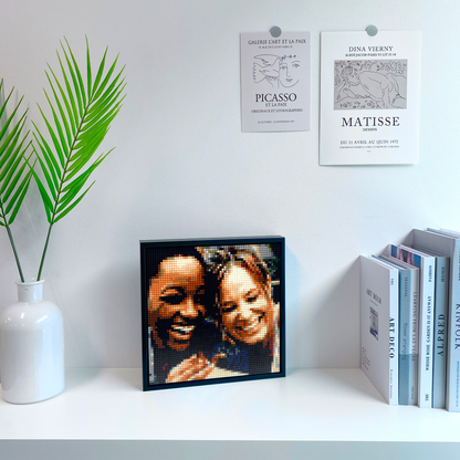 Custom Photo Brick Art 26x26cm, 3600pcs, 4mm Mini Bricks | Premium Frame & Tool Kit Included